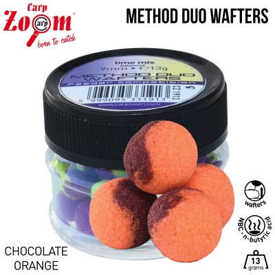 Плуващи топчета Carp Zoom Method Duo Wafters 9mm Шоколад Портокал