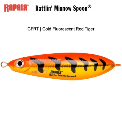 Rapala Rattlin Minnow Spoon | GFRT Gold Fluorescent Red Tiger | Воблер
