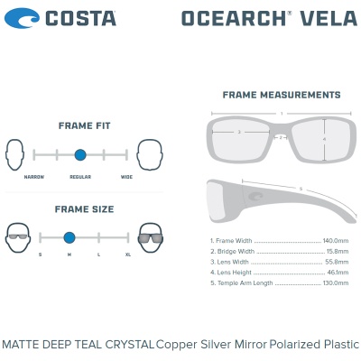 Слънчеви очила Costa OCEARCH® Vela | Размери