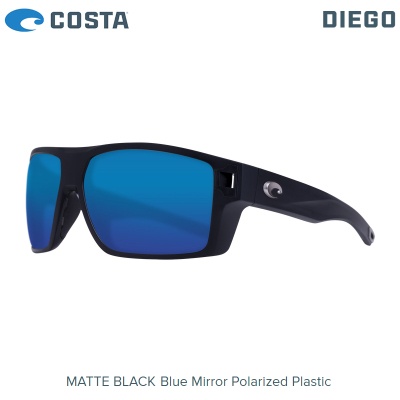 Costa Diego | Matte Black | Blue Mirror 580P | Sunglasses