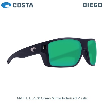 Costa Diego | Matte Black | Green Mirror 580P | DGO 11 OGMP