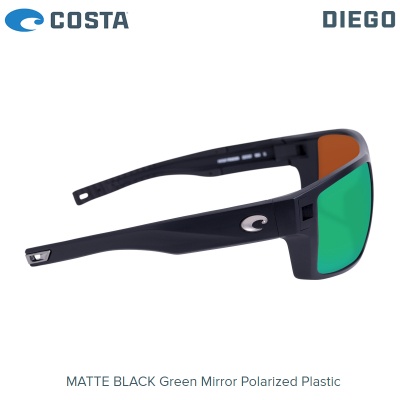 Costa Diego | Matte Black | Green Mirror 580P | DGO 11 OGMP