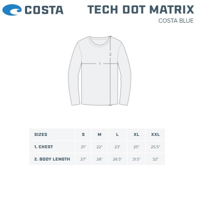 Costa Technical Dot Matrix | Размери