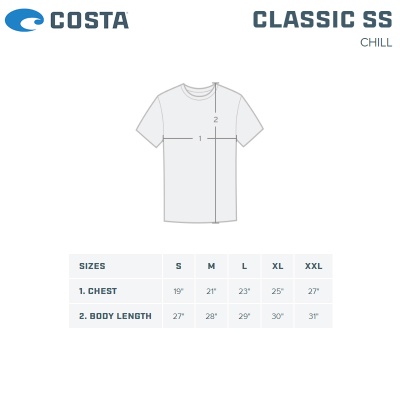 Costa Classic SS | Size Chart
