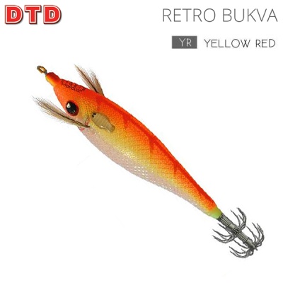 DTD Retro Bukva Squid Jig | Yellow Red