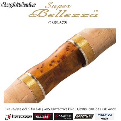 Graphiteleader Super Bellezza GSBS-672L | Center grip of rare wood