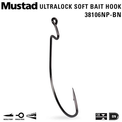 Mustad Ultralock Soft Bait Hook 38106NP-BN