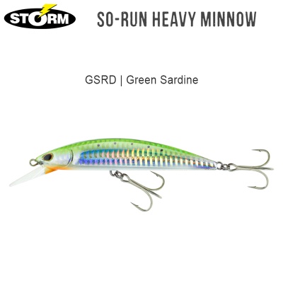 Storm So-Run Heavy Minnow 11cm | GSRD Green Sardine