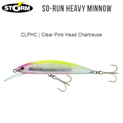 Storm So-Run Heavy Minnow 11cm | CLPHC Clear Pink Head Chartreuse
