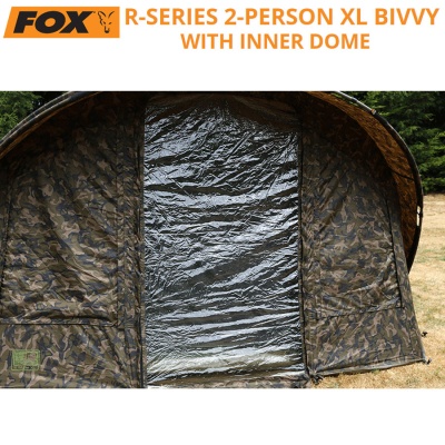 Fox R Series 2 Man XL Bivvy with Inner Dome | Khaki Pattern | CUM250