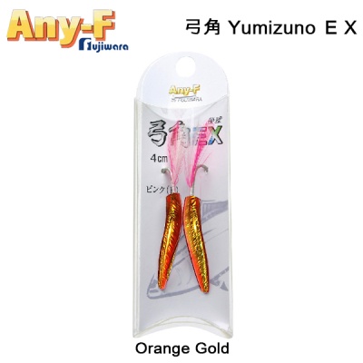Fujiwara Any-F Yumizuno 弓角 EX 4cm | Тролинг джиг - нокът | Orange Gold