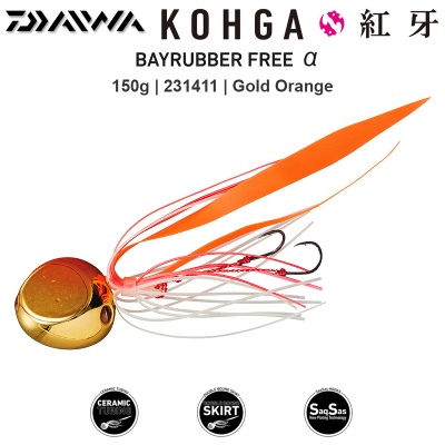 Daiwa Kohga Bay Rubber Free Alpha Jig 150g | 03 Gold Orange