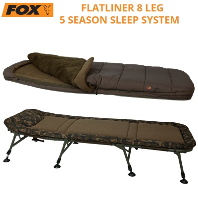 Fox Flatliner 8 Leg 5 Season Sleep System | CBC093 | Bedchair with Sleeping Bag