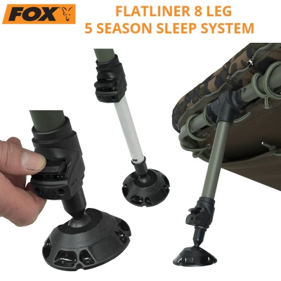 Fox Flatliner 8 Leg 5 Season Sleep System | CBC093 | Механизъм с пружина за регулиране дължината на краката с едно докосване