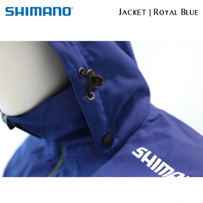 Shimano Jacket Royal Blue | High, dense collar with warm hood