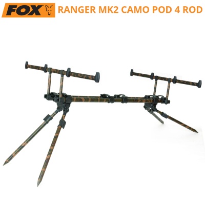 Fox Ranger MK2 Camo Pod 4 Rod | CRP040 | Carp Fishing Rod Pod | 4 Rods