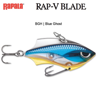 Rapala Rap-V Blade | Blade Bait - Lipless Crankbait Hybrid | Blue Ghost BGH
