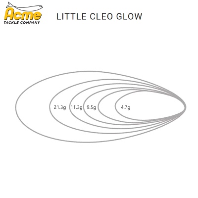 Acme Little Cleo Glow Spinning Spoon | Size Chart