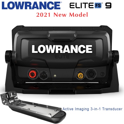 Lowrance Elite-9 FS with Active Imaging 3-in-1 Transducer | Rear View