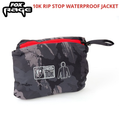 Fox Rage 10K Ripstop Waterproof Jacket | Packs away inside own pocket for compact storage