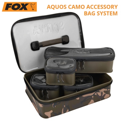 Комплект чанти за риболовни аксесоари Fox Aquos Camolite Accessory Bag System | CEV008