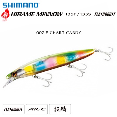 Shimano Hirame Minnow 135F Flash Boost | 007 F CHART CANDY