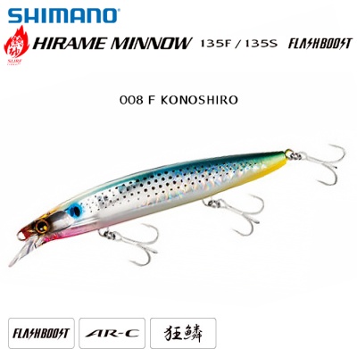 Shimano Hirame Minnow 135S Flash Boost | 008 F KONOSHIRO
