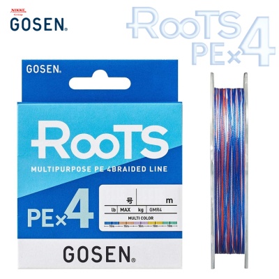 Gosen ROOTS PE X4 | 200m Multicolor Multipurpose Braided Line