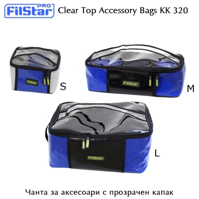 Clear Top Fishing Accessory Bag Filstar KK 320 | Sizes
