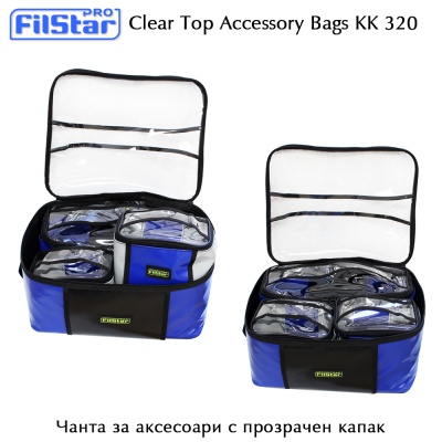 Clear Top Fishing Accessory Bag Filstar KK 320 | Combinatins