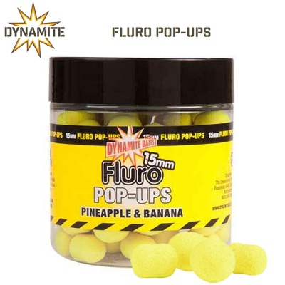 Плуващи топчета Dynamite Baits Pineapple & Banana Fluro Pop-Ups 15mm