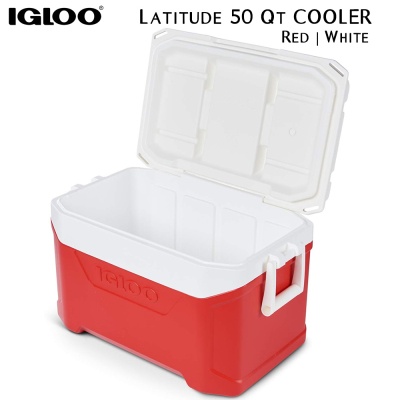 Хладилна чанта Igloo Latitude 50 QT | Червен-Бял цвят