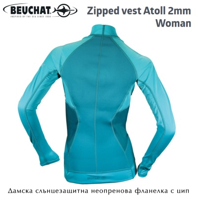 Beuchat Zipped vest ATOLL Woman 2mm | Snorkeling UV Protection