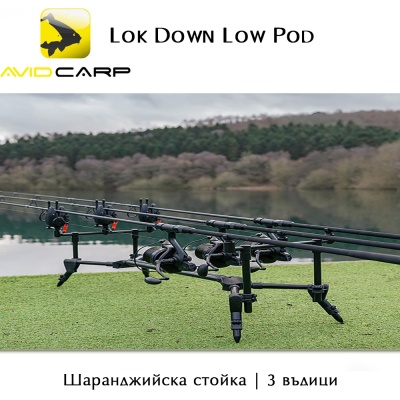 Шаранджийска стойка | AVID CARP Lok Down Low Pod | 3 Въдици