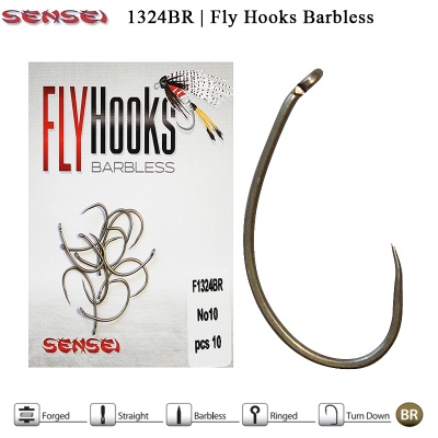 Sensei F1324BR | Куки за мухарски риболов | Fly Hook Barbless | AkvaSport.com