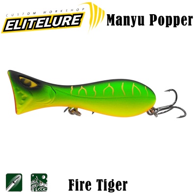 03 Fire Tiger | Elitelure Manyu Popper 7.50cm | AkvaSport.com