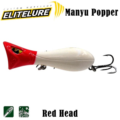 04 Red Head | Elitelure Manyu Popper 7.50cm | Попер | AkvaSport.com