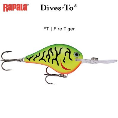 Воблер Fire Tiger | DT14 - FT | Rapala Dives-To 7cm | AkvaSport.com