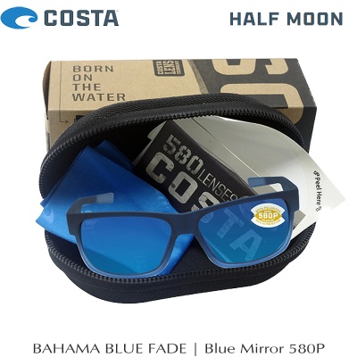 Опаковка Слънчеви очила | Costa | Half Moon | Bahama Blue Fade - Blue Mirror 580P |  HFM 193 OBMP