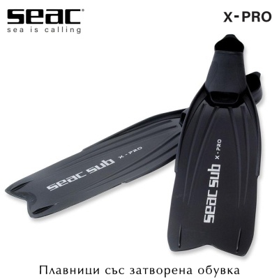 Seac Sub X-PRO Black | Full Foot Scuba Diving Fins