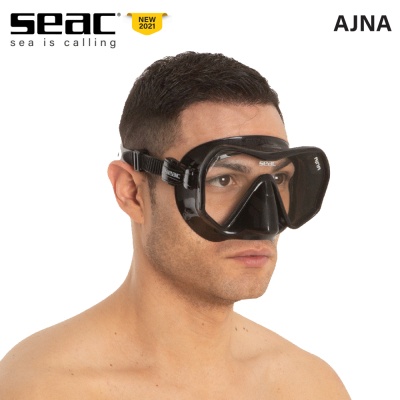 Безрамкова маска за гмуркане Seac Sub Ajna Black | Ново 2021 | Черна рамка