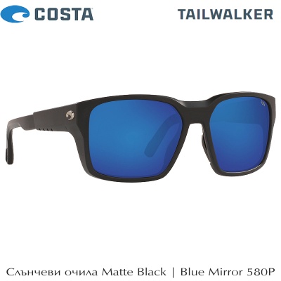 Sunglasses Costa Tailwalker | Matte Black | Blue Mirror 580P