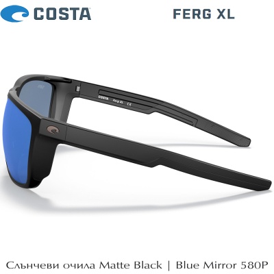 Слънчеви очила | Costa Ferg XL | Matte Black | Blue Mirror 580P | AkvaSport.com