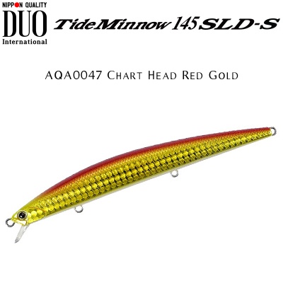 DUO Tide Minnow 145 SLD-S | AQA0047 Chart Head Red Gold