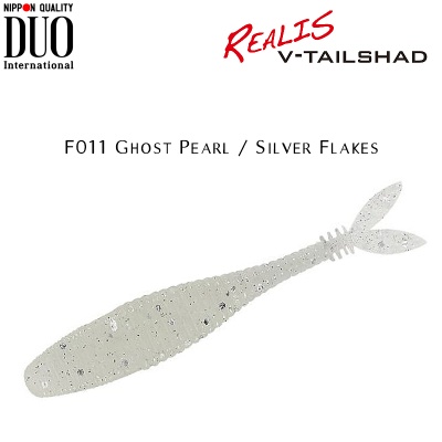 DUO Realis V-Tail Shad | F011 Ghost Pearl / Silver Flakes