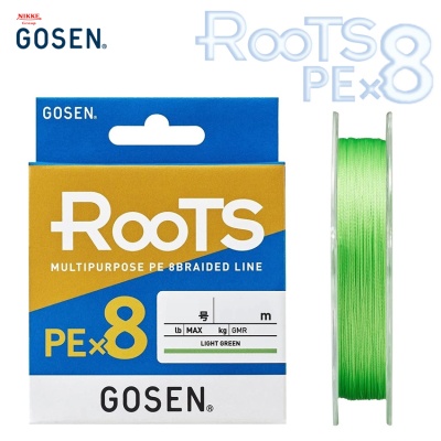 Плетено влакно Gosen ROOTS PE X8 150m | Светло зелено