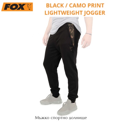 Fox Lightweight Black / Camo Print Joggers