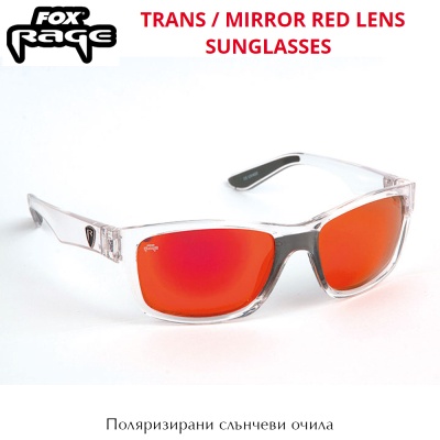 Fox Rage Sunglasses | Transparent / Mirror Red Lens