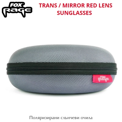 Fox Rage Sunglasses | Transparent / Mirror Red Lens | Case