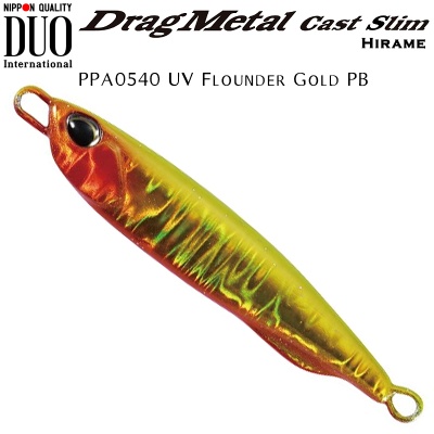 DUO Drag Metal CAST Slim 30g Hirame | PPA0540 UV Flounder Gold PB